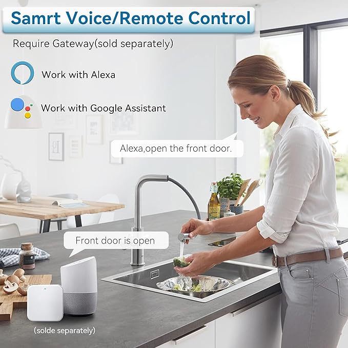Fingerprint Door Lock with Handle Sets, BEBASIA Keyless Entry Door Lock, Bluetooth Front Door Lock Set, Smart Deadbolt, Electronic Keypad Digital Lock with Handle, Aged Bronze
