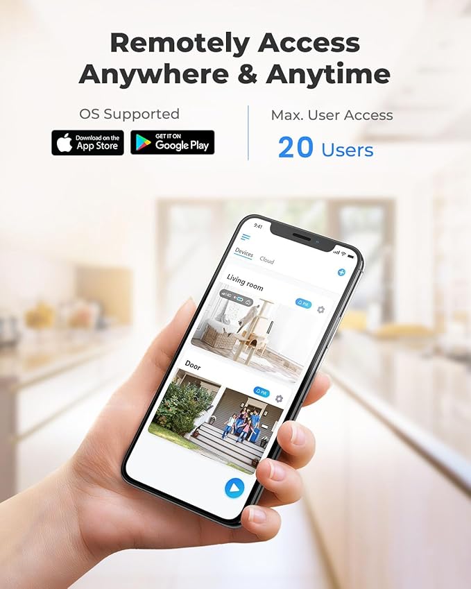 REOLINK Smart 5MP 8CH Home Security Camera System, 4pcs Wired PoE IP Cameras Outdoor with Person/Pet/Vehicle Detection, 4K 8CH NVR with 2TB HDD for 24-7 Recording, RLK8-520D4-5MP