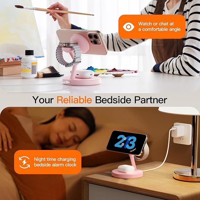2025 3 in 1 Charging Station for Apple iPhone AirPods Watch with Mag-Safe Charger Wireless Charger Stand for iPhone 1716 15 14 13 12 Series AirPods iWatch Series - Gifts for Wife & Husband