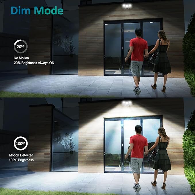 USTELLAR 55W LED Security Lights Motion Sensor Light Outdoor with Remote Control, Dusk to Dawn LED Flood Lights 5500LM 5000K, IP65 Waterproof, Exterior Flood Light for Garage, Yard, Eave-1 Pack Black