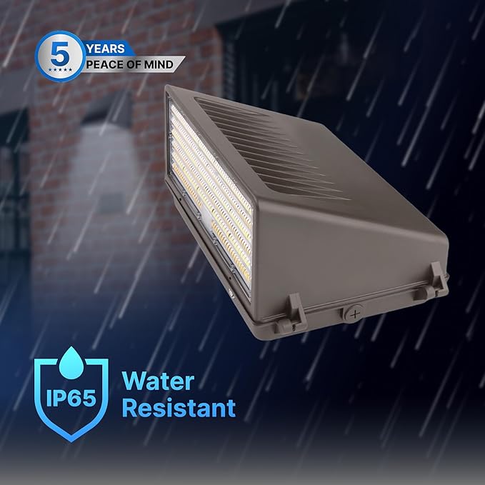125W/105W/76W Full-Cutoff LED Wall Pack Lights, Selectable Wattage & CCT (5000K/4000K/3000K), LED Wall Light, Energy Efficient, Durable, Outdoor Commercial Wall Pack Light, 20,812LM