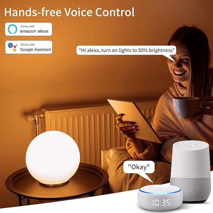 Smart Candelabra LED Bulbs 40 Watt Equivalent, 300lm, E12 LED Bulb Compatible with Alexa/Google Assistant/Smart Life, No Hub Required, Dimmable, 2.4GHz WiFi Only, 3 Pack, C37-3