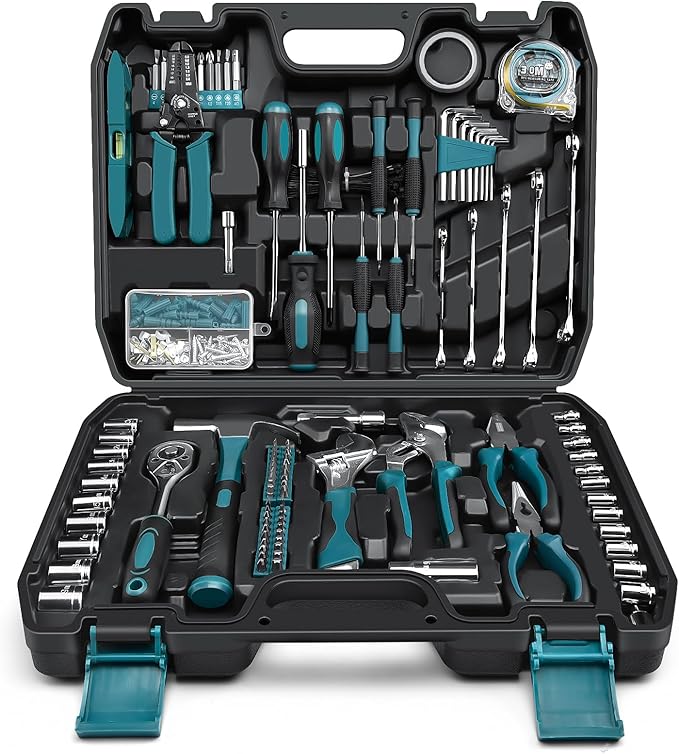 Sundpey Home Tool Kit 281-PCs - Portable Complete Basic Repair General Hand Tool Sets for Men Women - Full Tool Set with Socket Wrench Set & Screwdriver Set & Metric Hex Key & Pliers & Tool Box Case