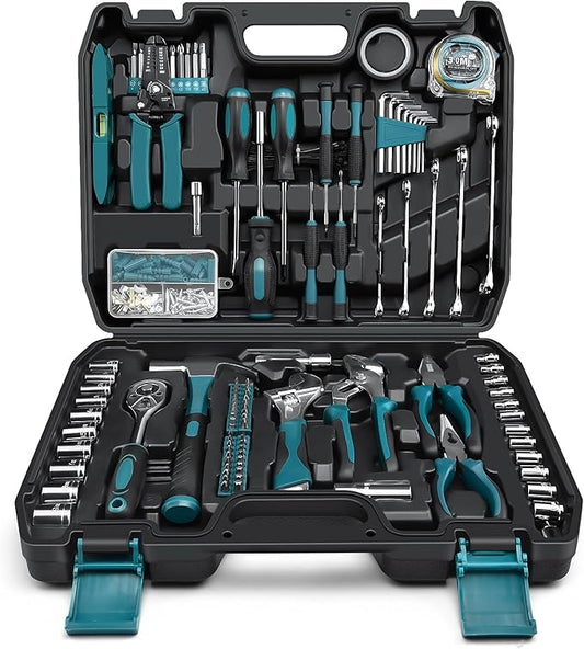 Sundpey Home Tool Kit 281-PCs - Portable Complete Basic Repair General Hand Tool Sets for Men Women - Full Tool Set with Socket Wrench Set & Screwdriver Set & Metric Hex Key & Pliers & Tool Box Case