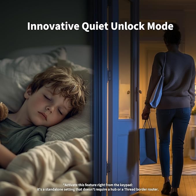 Aqara Smart Lock U200 (Fingerprint Keypad Included), Matter Over Thread, Keyless Entry Door Lock with Apple Home Key and Rechargeable Battery, Supports Apple Home, Alexa and SmartThings, Black