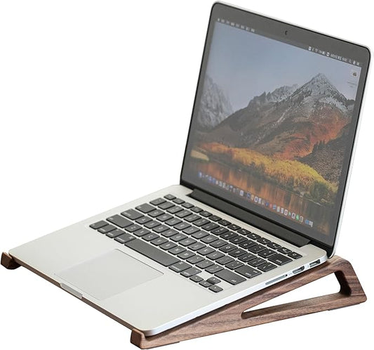 muso wood Laptop Stand for Desk, Walnut Laptop Riser, Ergonomic Wooden Laptop Ventilated Stand with 10 to 17.3 Inches Notebook PC Computer - Walnut