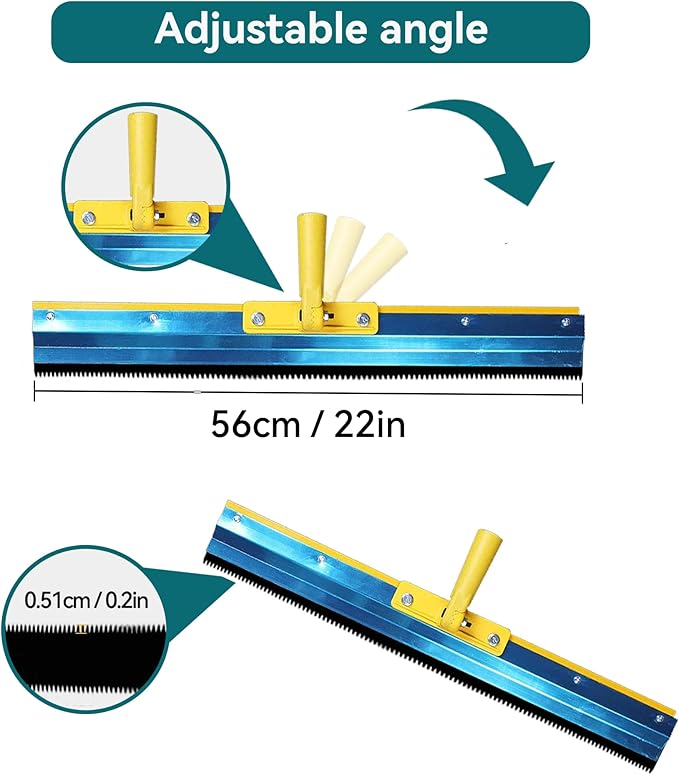 Self Leveling Concrete, Epoxy Floor Kit, Garage Floor Epoxy Kit Self Leveling Rake, Telescopic Pole, Floor Leveling Tools, Spike Roller for Self-Leveling, Spike Shoes for Epoxy Flooring