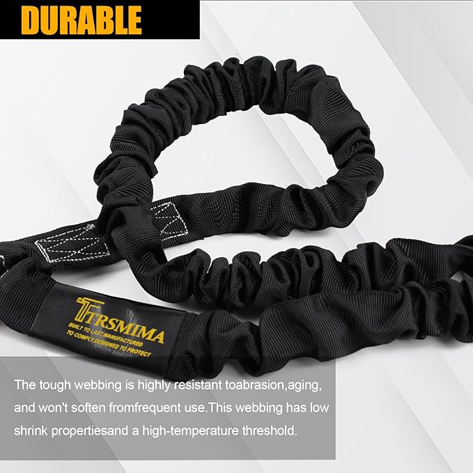 TRSMIMA Safety Harness Lanyard Retractable - Fall Protection Climbing Tree Strap 6 FT Single Leg Internal Shock Absorbing with Hook