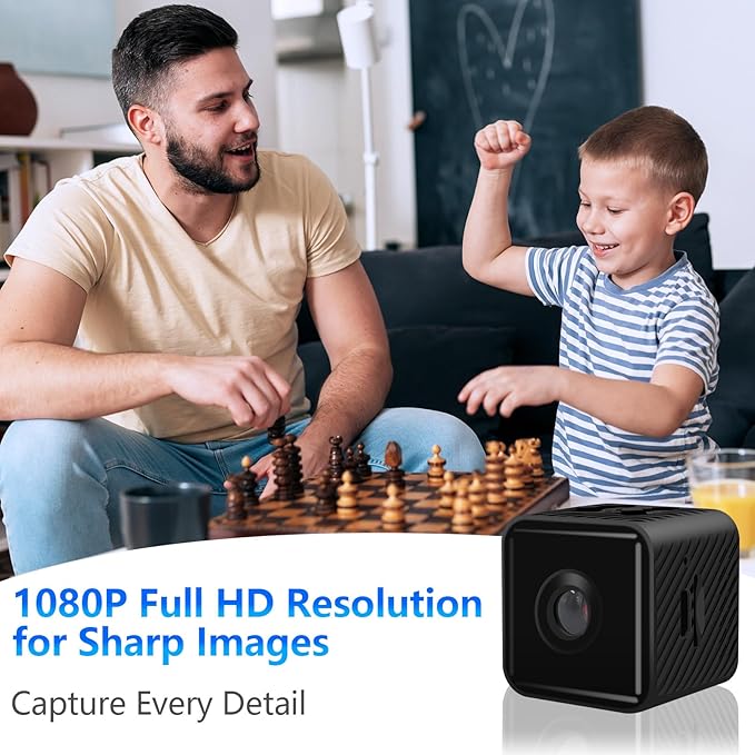 Mini Security Camera, 1080P HD Home Wireless Small Camera, Indoor WiFi Nanny Cam with Motion Detection and Night Vision, 150° Wide View, App Alerts, Cloud & SD Storage, Camer for Kids, Elders, Pet