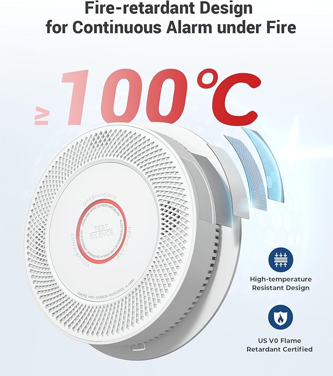 Ecoey Hardwired Smoke and Carbon Monoxide Detector, Hardwired Interconnected Fire Alarms Carbon Monoxide Alarms with Replaceable AA Battery Backup, 2-in-1 Smoke and CO Detector, A8612B-6AR, 3 Packs