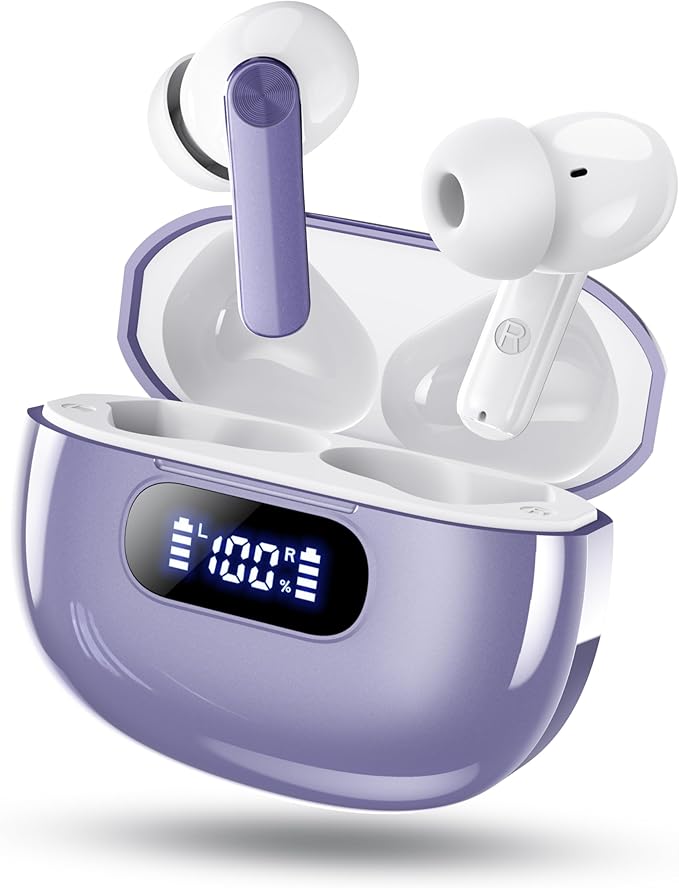 Wireless Earbuds, 2025 New Bluetooth 5.3 Headphones with LED Power Display, HiFi Stereo Deep Bass 48H Playtime 4 ENC Noise Cancelling Mic, in Ear Earphones IP7 Waterproof for Sport Walk