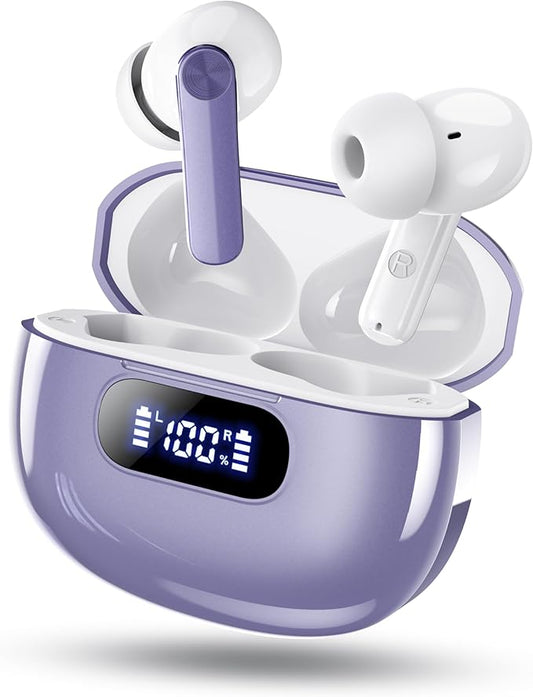 Wireless Earbuds, 2025 New Bluetooth 5.3 Headphones with LED Power Display, HiFi Stereo Deep Bass 48H Playtime 4 ENC Noise Cancelling Mic, in Ear Earphones IP7 Waterproof for Sport Walk