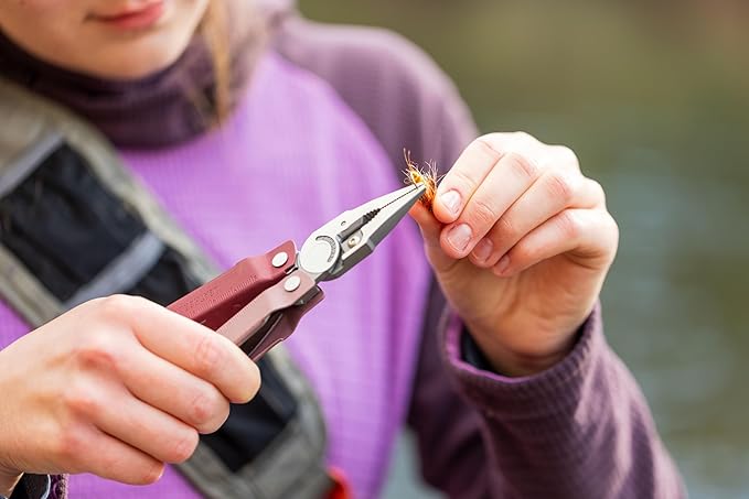 LEATHERMAN, Rebar Multitool with Premium Replaceable Wire Cutters and Saw, Heathered Cranberry