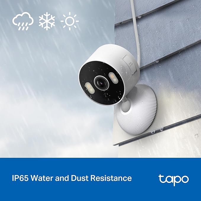 Tapo 2K 3MP Indoor/Outdoor Security Camera - Free Person/Motion/Baby Cry Detection, Color Night Vision, IP65 Weatherproof, SD/Cloud Storage, Works w/Alexa & Google Home HybridCam
