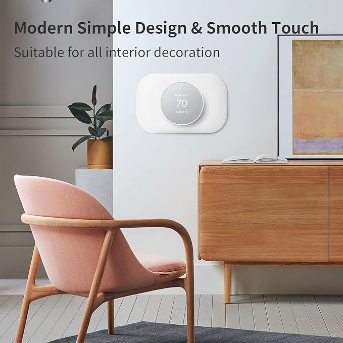 Petrichor Nest Thermostat Wall Plate - Compatible with Google Nest Thermostat 2020 - Nest Thermostat Trim Kit, Nest Thermostat Wall Plate Cover Accessory Easy Installation - Snow