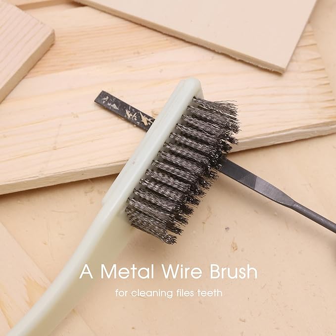 REXBETI 19Pcs Metal Needle File Set, Small Diamond Files, 12Pcs Jewlers Files and Steel Files for Precision Metal and Woodworking with 6Pcs Sandpaper, Metal Brush and Carry Case