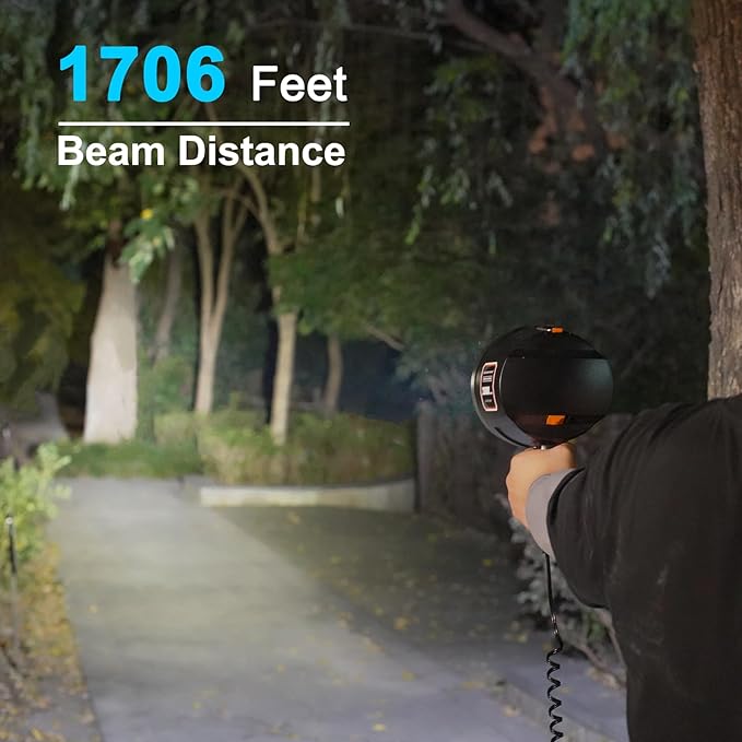 GOODSMANN Spotlight 12 Volt Spotlight Led up to 2000 Lumen Boat Handheld Spotlight Corded 12V DC Spot Light Marine Handheld Spotlight Led 12V DC Plug for Boat Hiking