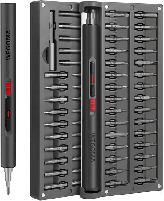 Mini Electric Screwdriver Set,55 in 1 S2 Magnetic Bits,LED Light,3.7V Small Electric Precision Screwdrivers kit,3 Torque Settings,Cordless Power Screwdrivers Repair Tool for Phone,Camera,Laptop