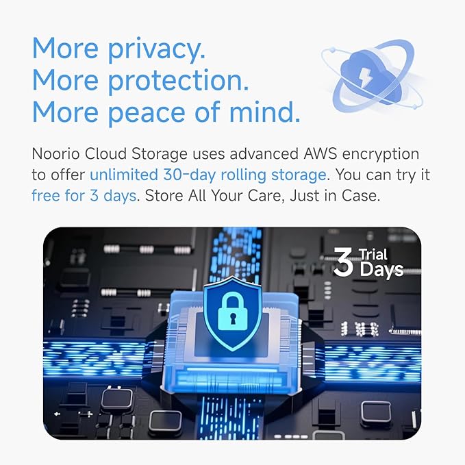 Noorio Dual Lens 2K Security Camera Outdoor, Outside Cameras for Home Security Plug-in, Auto Tracking 360° PTZ, Color Night Vision, 24/7 Recording, 2.4G WiFi Only