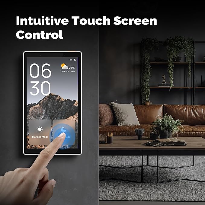 MOES Smart Home Touchscreen Control(1-Switch Panel), In-wall Smart Panel with Alexa Built-in, Compatible with Smart Life devices, Manage and Control Home Devices and Scenes with Touch and Voice