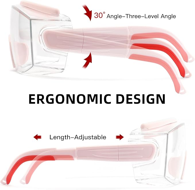 Safety Glasses Over Eyeglasses Anti Fog Safety Goggles Protective Glasses With Adjustable Frame For Men Women