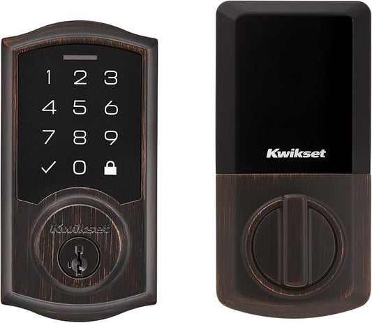 Kwikset SmartCode 270 Keyless Entry Electronic Touchpad Deadbolt Door Lock with Auto-Lock, Custom User Codes, Advanced Security in Venetian Bronze Traditional