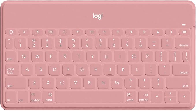 Logitech Keys-to-Go Super-Slim and Super-Light Bluetooth Keyboard for iPhone, iPad, Mac and Apple TV, Including iPad Air 5th Gen (2022) - Blush Pink
