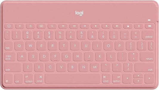Logitech Keys-to-Go Super-Slim and Super-Light Bluetooth Keyboard for iPhone, iPad, Mac and Apple TV, Including iPad Air 5th Gen (2022) - Blush Pink