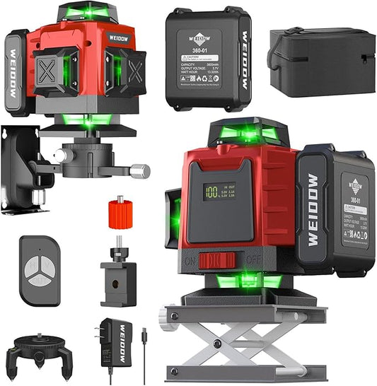 laser level Self Leveling 16 Lines 4×360° for Picture Hanging and Construction, High-capacity Lithium Battery