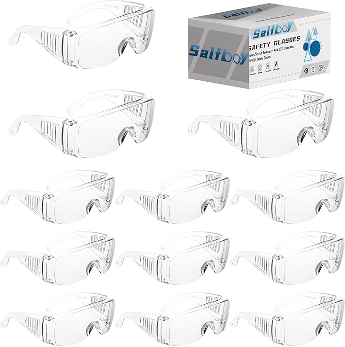 Safety Glasses Over Eyeglasses with Anti-Fog and Scratch Resistant ANSI Z87 Safety Goggles Over Glasses