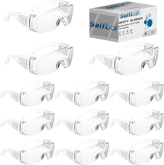 Safety Glasses Over Eyeglasses with Anti-Fog and Scratch Resistant ANSI Z87 Safety Goggles Over Glasses