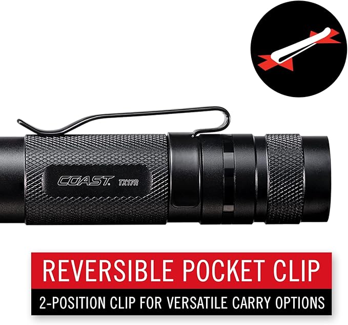 Coast TX17R 1250 Lumen Rechargeable Long Range Tactical LED Flashlight with Spot and Flood Beams, Durable Aluminum Build