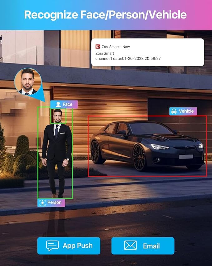 ZOSI 32 Channel 4K PoE Security Camera System,16x 8MP Outdoor Indoor Cameras,AI Human Vehicle Detection,Two-Way Talk,Color Night Vision,32CH 16 Port Commercial NVR 4TB HDD Surveillance for Business