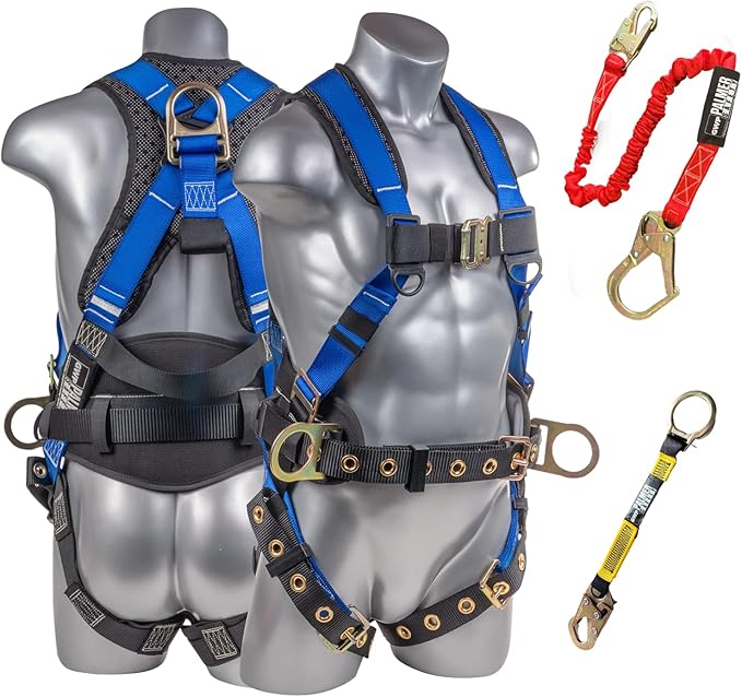 Palmer Safety Hammerhead 5pt Safety Harness Back Padded, QCB Chest, Tongue Buckel Legs Straps, Back & Side D-Rings