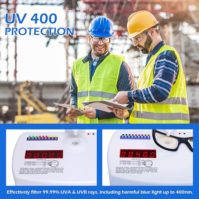 OXG Safety Glasses Protective Eyewear Men Women, ANSI Z87.1 Work Glasses Scratch Impact Resistant for Industrial Shooting