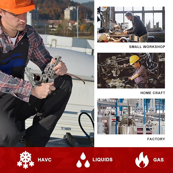 Wostore Flaring Tools Set 2 Flaring Bar for 15 Dies Sizes Eccentric Cone Refrigeration HVAC with Tube Cutter and Reamer