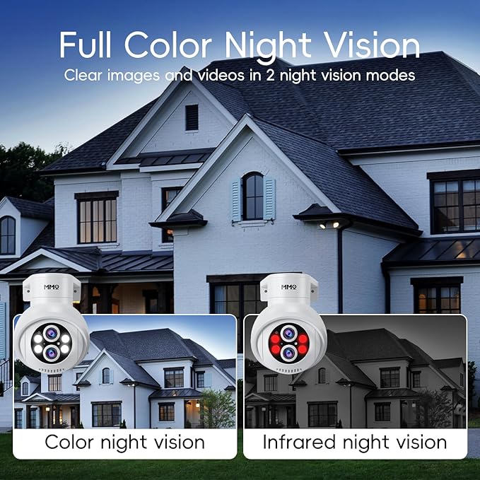 MMQ 【 Auto Track &10x Hybrid Zoom】 Dual Lens WiFi Security Camera System, 4PCS Wireless Cameras Outdoor with 1T HDD,10CH Expandable 5MP NVR, PTZ 2-Way Audio,Color Night Vision, Compatible with Alexa