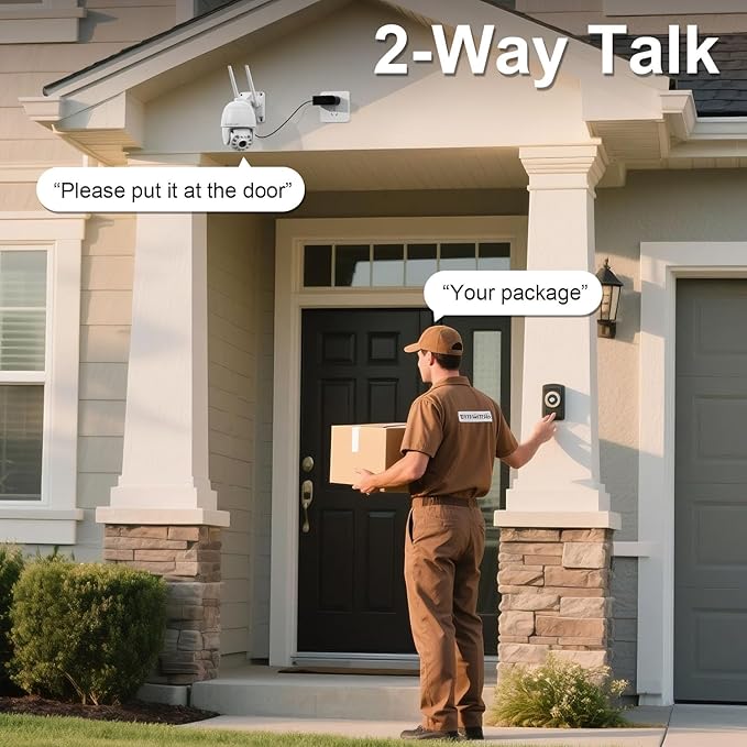 Cameras for Home Security 4MP HD, Hosafe WiFi Security Cameras Wireless Outdoor, Outdoor Camera Wireless, Floodlight Motion Detection, Pan Tilt Auto Tracking, Two Way Audio, Color Night Vision, IP66