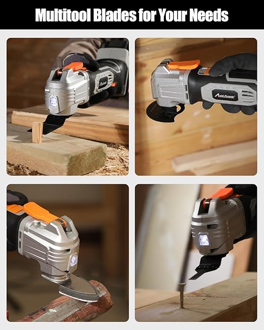 AVID POWER 112Pcs Oscillating Saw Blades Quick Release Oscillating Multitool Blades with Sandpapers Universal Oscillating Tool Accessories for Cutting Metal/Wood/Plastic, Compatible with Most Brands