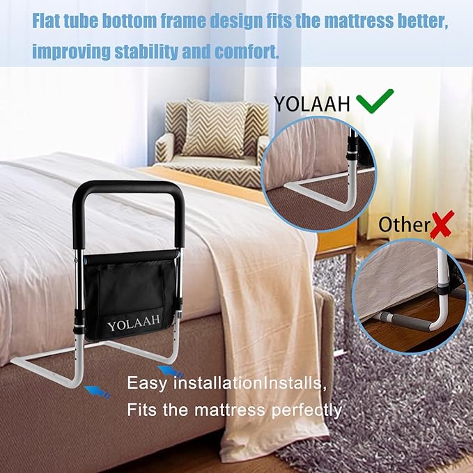 Bed Rail for Elderly Adults Safety - Bed Side Rail Height Adjustable, Bed Guard, Handle Rail for Seniors Prevent Fall