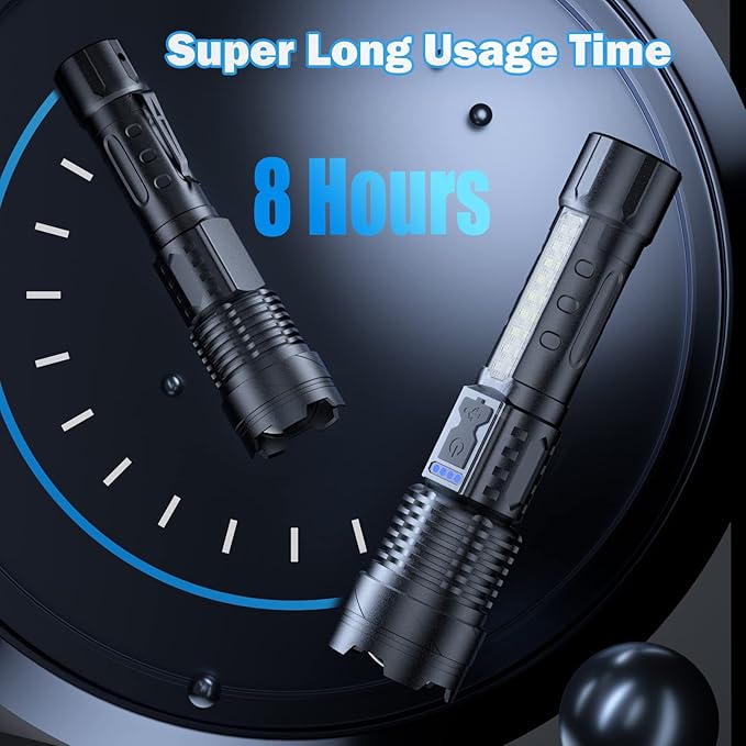 Cinlinso Flashlight High Lumens Rechargeable 2 Pack, 990000 Lumen Super Bright Led Flashlights with 7 Light Modes, IPX6 Waterproof, Powerful Handheld Flash Light for Camping Home Emergencies