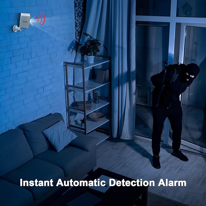 Home Security Camera Outdoor Wireless, IP66 Waterproof Battery-Powered 2K Color Night Vision AI Motion Detection 2-Way Talk 2.4GHz WiFi for Indoor/Outside Security Surveillance Works with Alexa