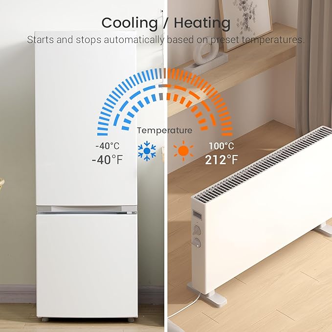 INKBIRD Digital Thermostat Outlet Temperature Controller Outlet Socket Heating/Cooling Control 1200W 10A Backlit Display