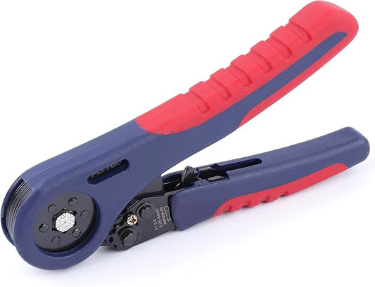 Upgraded Hexagonal Ferrule Crimping Tool, New HSC8 6-6A Self-adjusting Ratchet Wire Crimper Plier for Wire Terminals Cables End-sleeves AWG28-10