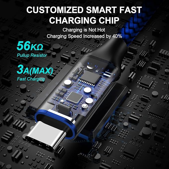 etguuds USB to USB C Cable 1ft, 2-Pack Short USB A to Type C Charger Cord Fast Charging for Samsung Galaxy A15 A25 A35 A55 A54, S24 S23 S22 S21 S20 S10 S10E, Note 20 10, Moto G, for iPhone 16 15