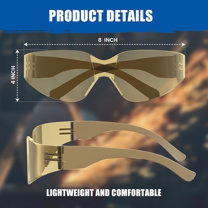 Work Safety Glasses For Men | Ansi Z87 Certified Safety Goggles For Shooting Range | Anti-Scratch Outdoor Glass