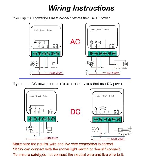 WiFi Smart Light Switch Compatible With Alexa/Google Home, APP Remote/Voice Control, DIY Mode, Timer Function, LAN Control, No Hub Required, 2 Way 16A (2 Pack)