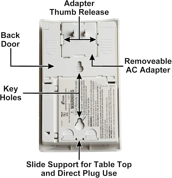 Kidde Carbon Monoxide Detector, Plug In Wall with 9-Volt Battery Backup, Digital LED Display - 6 Pack
