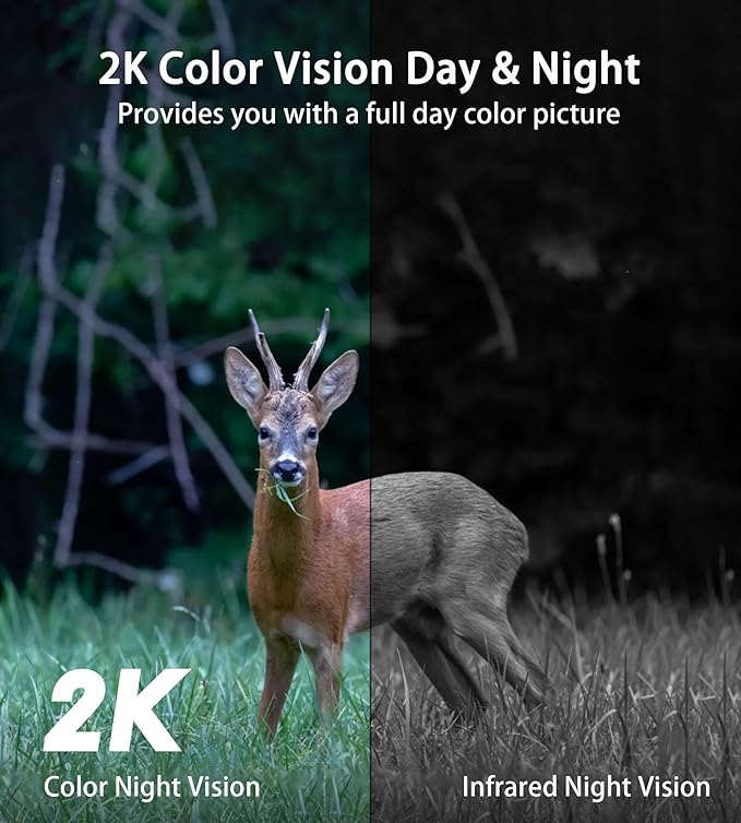 4G LTE Cellular Security Camera: No WiFi Security Camera Outdoor Solar Built-in SIM Card 2K Home Cameras System Wireless Outside Battery Powered with 360° Live View Color Night Vision Motion Detection