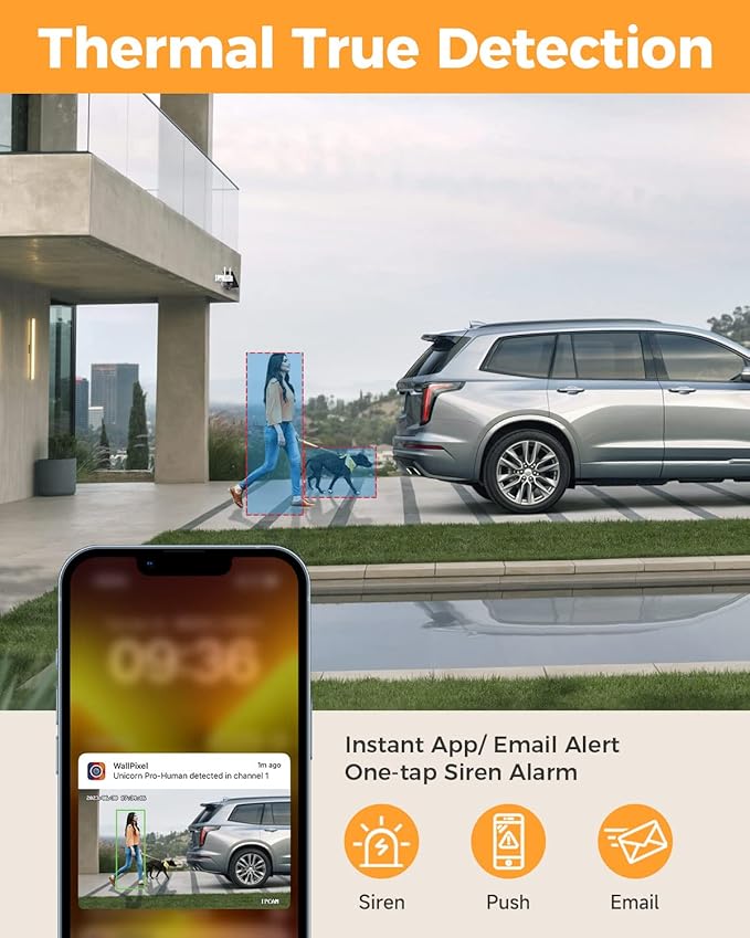 XMARTO 100% Wire-Free Solar Home Security Camera System Wireless, 4-Set 2K CCTV Camera Kit with 4K 10CH Expandable WiFi NVR + 4PCS Wire-Free PTZ Solar Security Camera